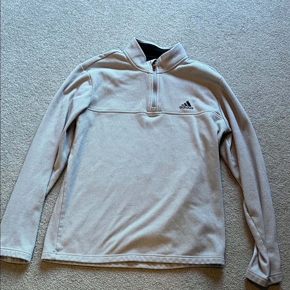 Adidas Men's Light Gray Zip-Up Sweater